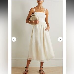 Vince Smocked LENZING ECOVERO-blend voile and TENCEL Lyocell-blend midi dress